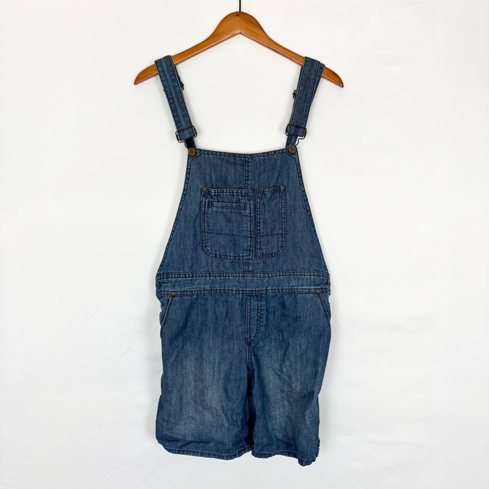Anthropologie Holding Horses Blue Denim Overall Shorts‎ Size 28 Linen